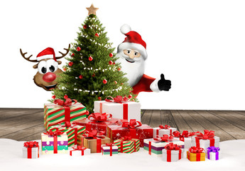 Christmas gifts festive packages 3d-illustration