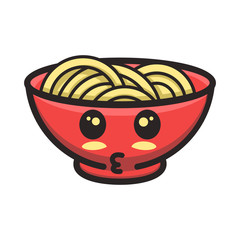 noodles mascot with expressions design vector
