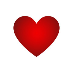 Red heart gradient isolated vector decorative element on white background. Valentine day heart vector icon. Celebration concept. Romantic design. Heart shape.