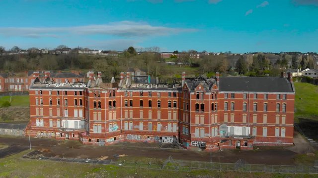 The abandoned, burned out mental asylum St. Kevins Asylum in Cork, Lost place, annex to Our Lady's Hospital