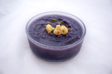 Red cabbage and cauliflower soup
