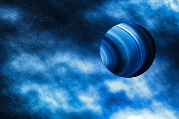 Stars, planet and galaxy in cosmos universe, space and time travel science background