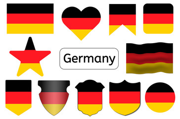 German flag icon, Germany country flag vector illustration