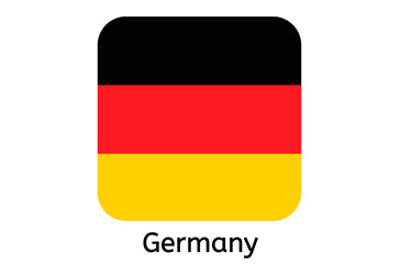 German flag icon, Germany country flag vector illustration
