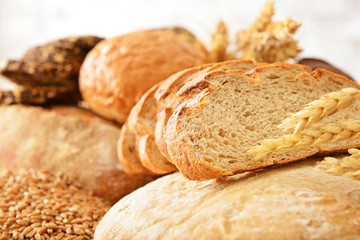 Assortment of fresh bakery products, closeup