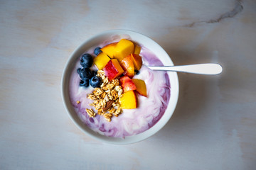 Almond Yoghurt with nuts and blueberry