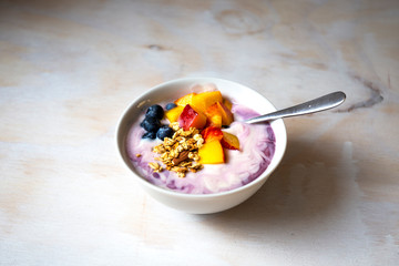 Almond Yoghurt with nuts and blueberry