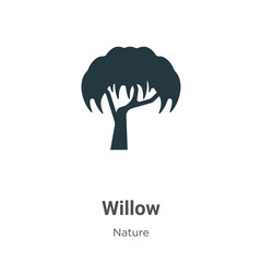 Willow vector icon on white background. Flat vector willow icon symbol sign from modern nature collection for mobile concept and web apps design. © Digital Bazaar