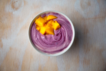 Almond Yoghurt with nuts and blueberry