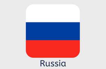 Russian flag icon, Russia country flag vector illustration