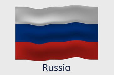 Russian flag icon, Russia country flag vector illustration