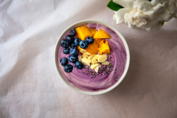 Almond Yoghurt with nuts and blueberry