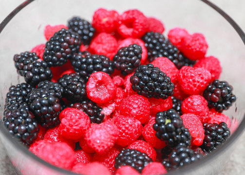 mix of different delicious berries closeup. - Image