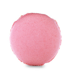 Tasty macaron on white background