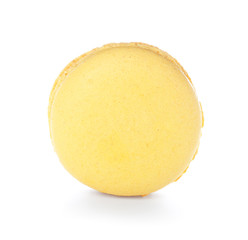 Tasty macaron on white background