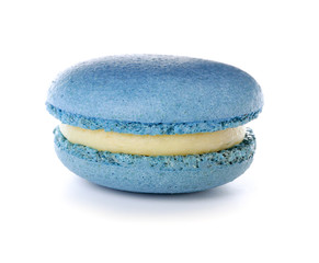 Tasty macaron on white background