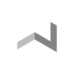 letter w abstract simple geometric shape logo