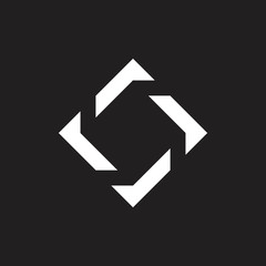 square geometric swirl logo vector