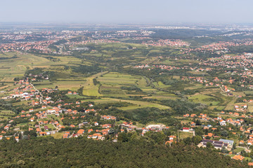 Panoramic view from Avala Tower, Belgrade, Serbia