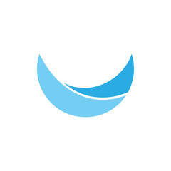 simple blue wave geometric logo vector