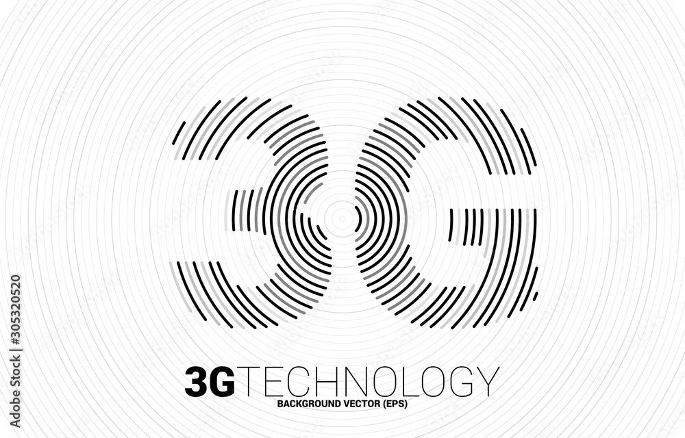 Poster vector 3g signal ripple line mobile network. concept for mobile phone data sim card technology.