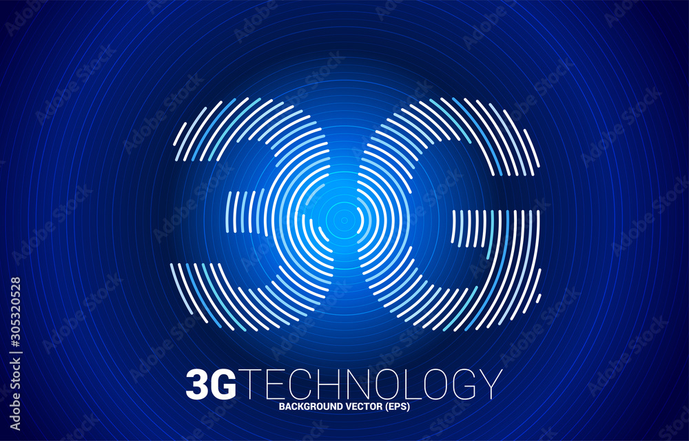 Poster Vector 3G signal ripple line mobile network. Concept for mobile phone data sim card technology.