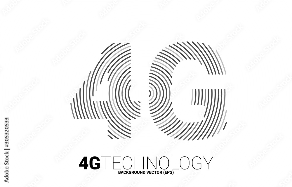 Poster Vector 4G signal ripple line mobile network. Concept for mobile phone data sim card technology.