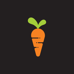 simple carrot design symbol logo vector