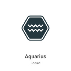 Aquarius vector icon on white background. Flat vector aquarius icon symbol sign from modern zodiac collection for mobile concept and web apps design.