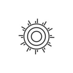 sun rays lines art geometric swirl logo vector