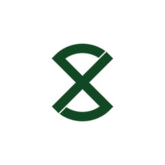 letter sx simple geometric logo vector