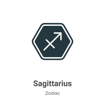 Sagittarius vector icon on white background. Flat vector sagittarius icon symbol sign from modern zodiac collection for mobile concept and web apps design.