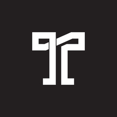 letter tp overlapping line logo vector