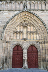 Entrance of the cathedral in the French town Auch