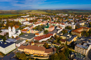 Fototapeta na wymiar Aerial view of Czech town of Krnov