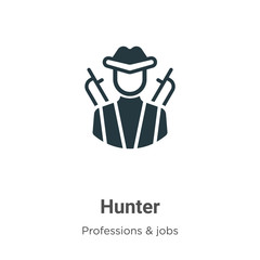 Hunter vector icon on white background. Flat vector hunter icon symbol sign from modern professions collection for mobile concept and web apps design.