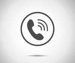 Phone Call vector icon. Style is flat symbol, gray color, rounded angles, logo vector illustration