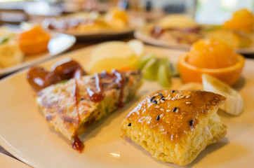 delicious breakfast at morning