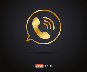 Phone Call vector icon. Style is flat symbol, gray color, rounded angles, logo vector illustration