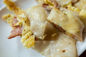 traditional breakfast of chinese omelet