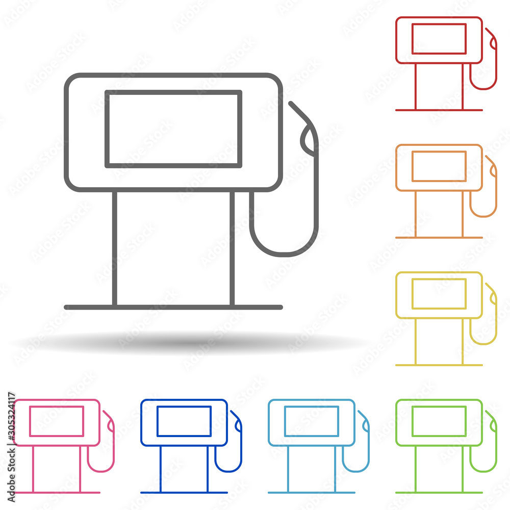 Aufkleber refueling outline in multi color style icon. simple thin line, outline vector of ecology icons for u