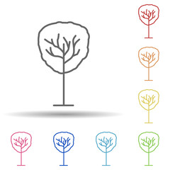 Tree outline in multi color style icon. Simple thin line, outline vector of ecology icons for ui and ux, website or mobile application