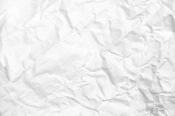 White crumpled paper texture background.	