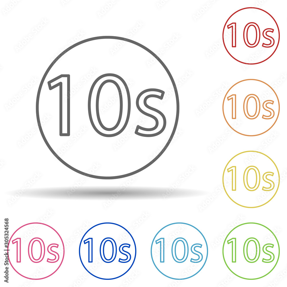 Poster timer sign in multi color style icon. simple thin line, outline vector of image icons for ui and ux,