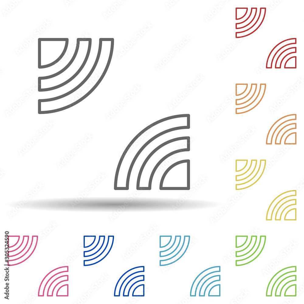 Aufkleber signal sign in multi color style icon. simple thin line, outline vector of image icons for ui and ux