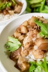 Chinese braised pork on rice