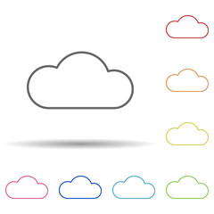 Cloud sign in multi color style icon. Simple thin line, outline vector of image icons for ui and ux, website or mobile application