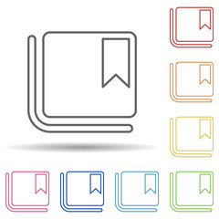 Bookmark sign in multi color style icon. Simple thin line, outline vector of image icons for ui and ux, website or mobile application
