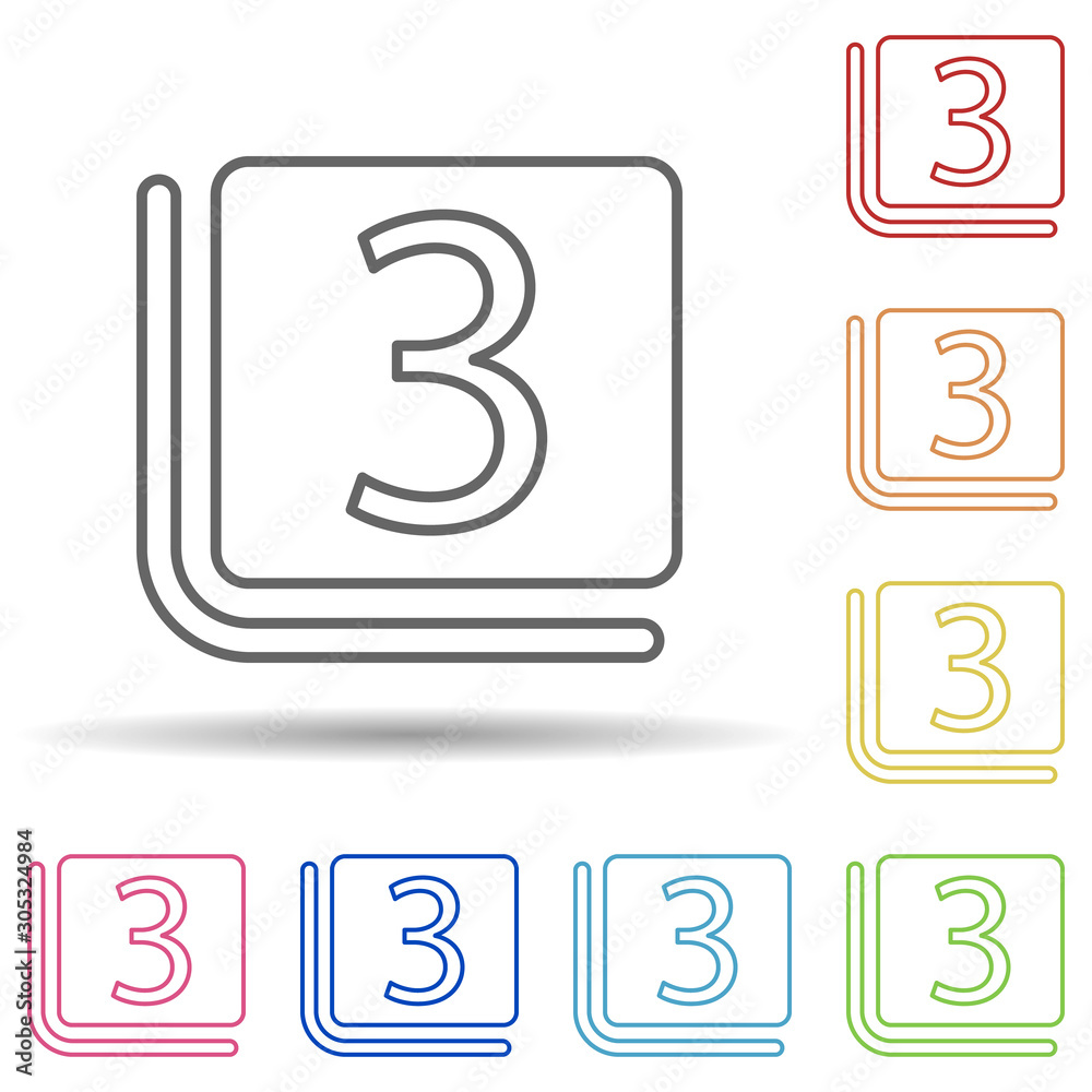Poster three sign in multi color style icon. simple thin line, outline vector of image icons for ui and ux,