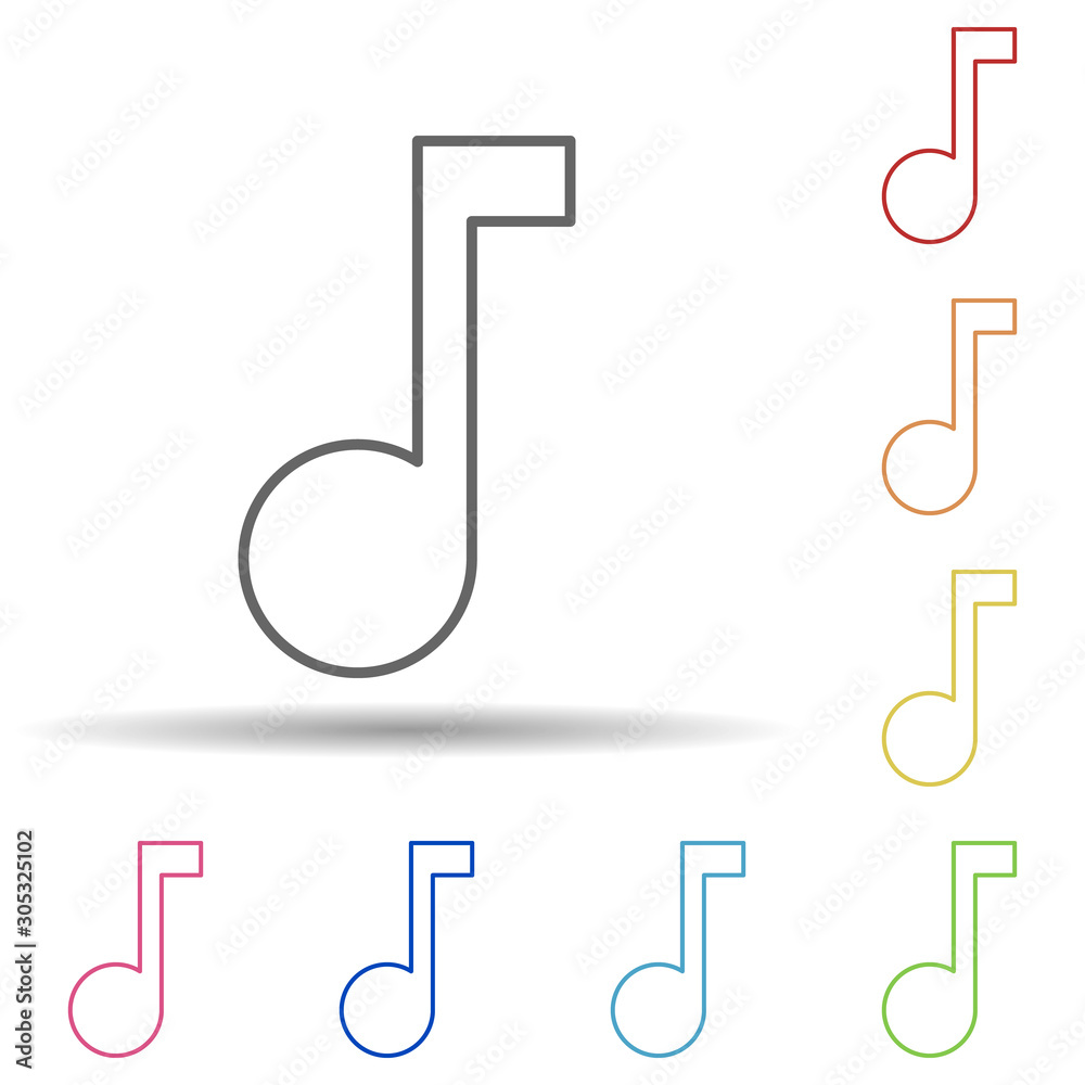 Poster music sign in multi color style icon. simple thin line, outline vector of image icons for ui and ux,